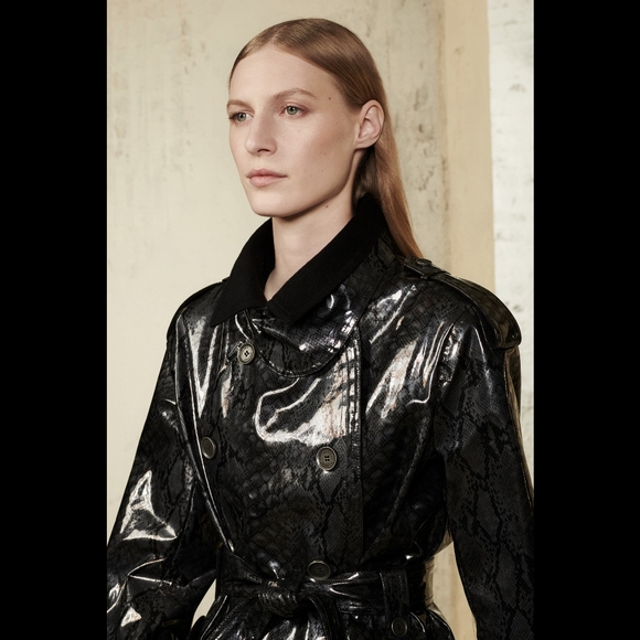 NWT Zara Srpls Snake Snkin Trench Coat Small - Picture 4 of 12